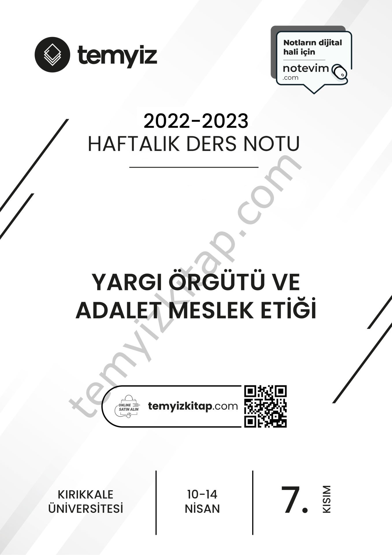 Kırıkkale Üniversitesi Yargı Örgütü ve Meslek Etiği 22-23 Bahar 7